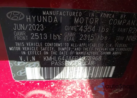 2023 Hyundai Sonata Sel из США, поврежденный, VIN KMHL64JA6PA328968